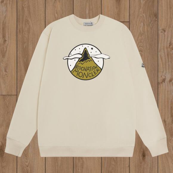Moncler Men's Classic Sweatshirts Cream - Picture 1 of 3